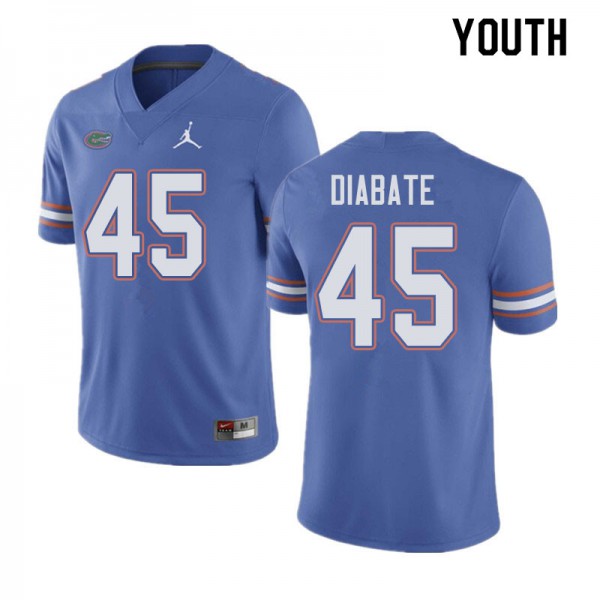 Jordan Brand Youth #45 Mohamoud Diabate Florida Gators College Football Jersey Blue